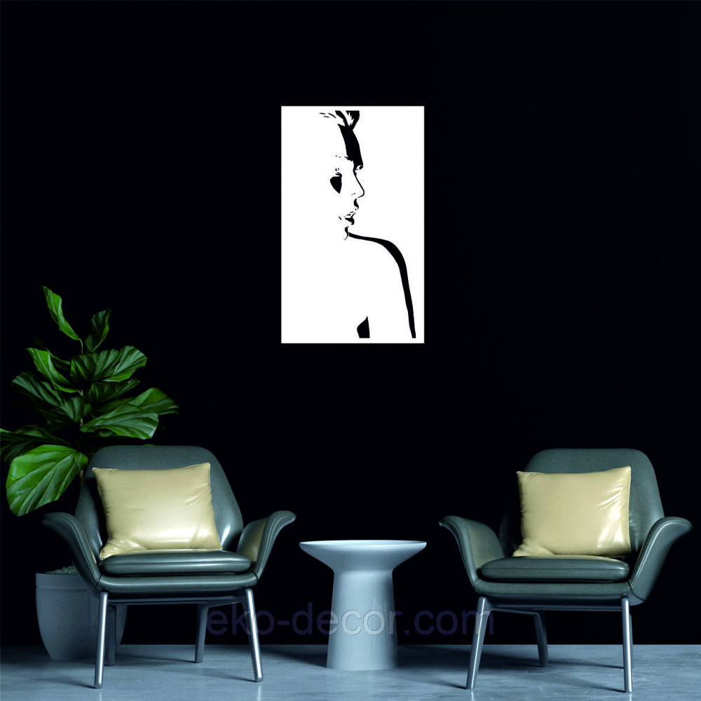 Декоративное настенное Панно «Девушка» Декор на стену 90*54 см, Белый Киев - изображение 5
