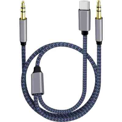 Кабель мультимедийный AUX MH-270 jack - jack 3.5mm-Type-C 1.2m blue XoKo (XK-MH-270) Винница