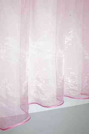 Кухонная занавеска (265х170см) на кухню, балкон цвет розовый 00к 59-493 Киев