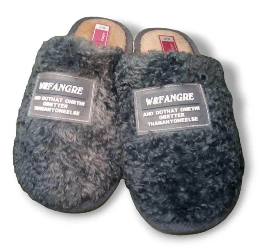 Тапочки женские закрытые пальцы теплые серый Одесса - изображение 1