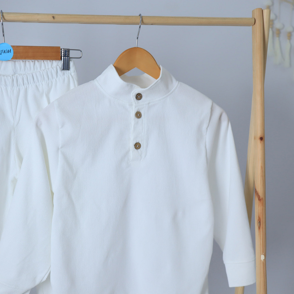 Святковий вельветовий костюм білого кольору для хлопчика  костюм до школи сорочка + штани Кам'янець-Подільський - фото 2