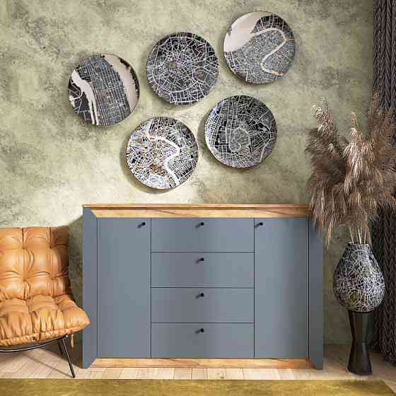 Комод в спальню Еверест Нордік-1400 140х38х95 см Графіт + Дуб крафт золотий (DTM-5532) Львів