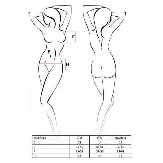 Комплект белья Passion KELLY SET L/XL, black, лиф, трусики, пояс для чулок Sex Aura Киев