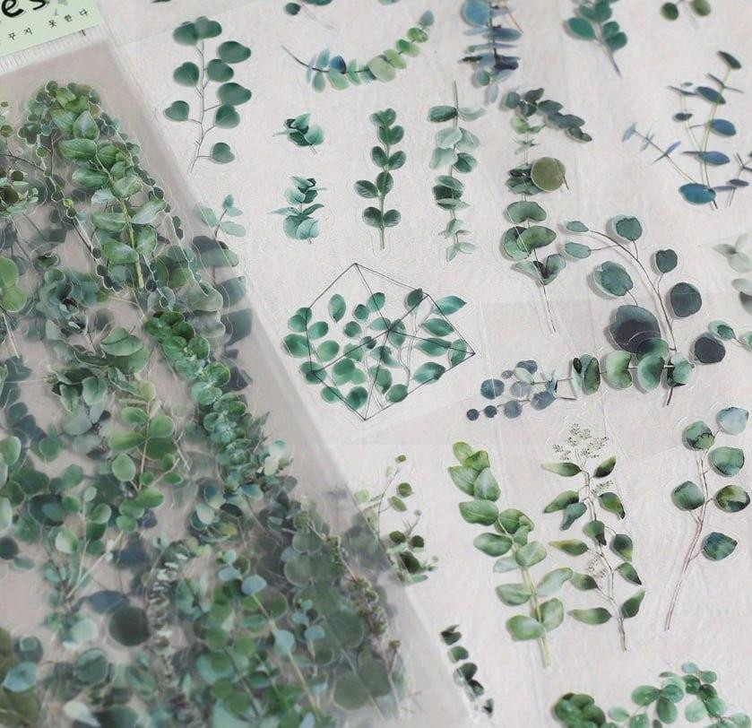 Набір декоративних наклейок листя 6 аркушів, прозорі наклейки рослини для щоденника, скрапбукінгу та декору Київ - фото 4