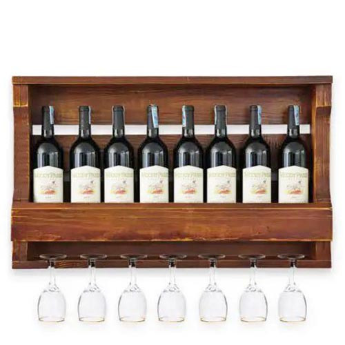 Настінна винна полиця "Таканосу" терракот Миколаїв - фото 1