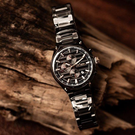 Чоловічий водостійкий наручний годинник Lee Cooper Ice (Чорний) Вінниця - фото 7