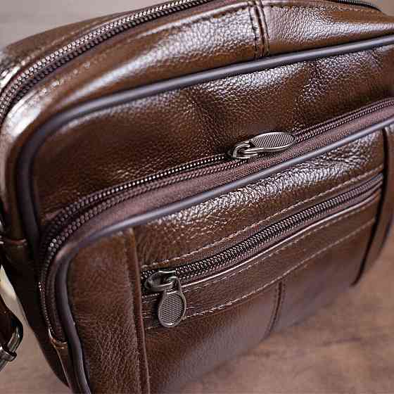 Сумка мужская флотар кожаная Vintage 14988 Коричневая Киев