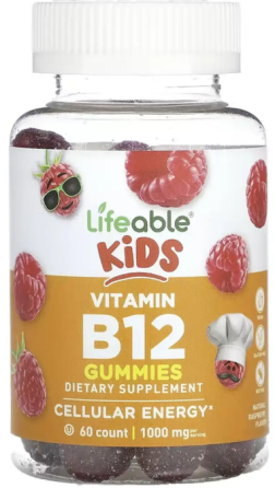 Витамин B12 для детей Lifeable Vitamin B12 Kids 60 жев таб малина Киев