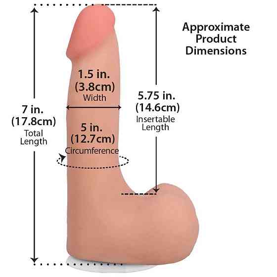Фаллоимитатор Doc Johnson The Realistic Cock ULTRASKYN - 7 Inch with Balls Vanilla Sex Aura Киев