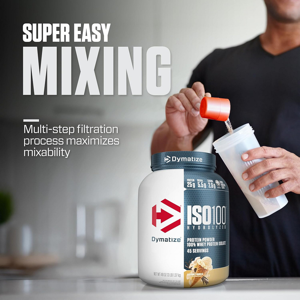 Изолят сывороточного протеина Dymatize nutrition ISO 100 1362 г, Gourmet Vanilla Луцк - изображение 3