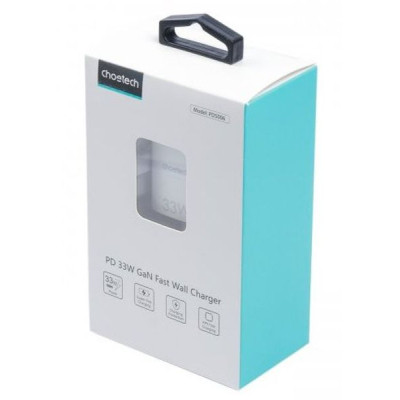 Зарядное устройство Choetech GaN USB-A/USB-C 33W QC3.0/PD/PPS (PD5006-EU-WH) Винница - изображение 3