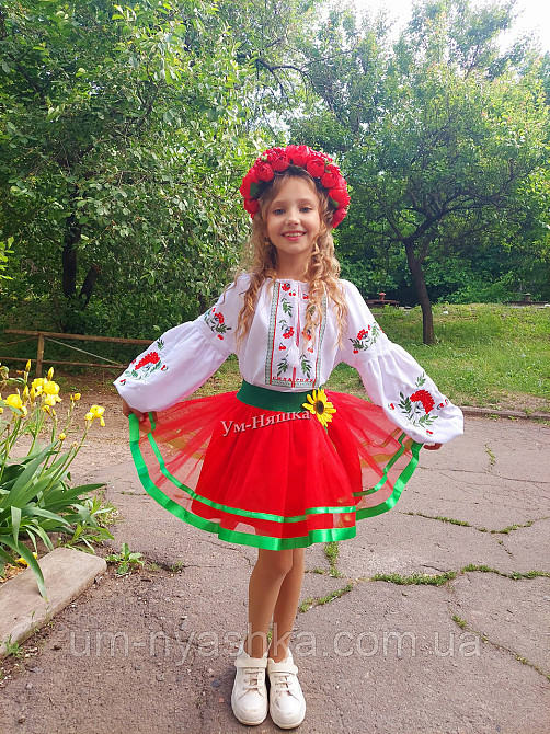 Дитяча вишиванка на натуральному полотні Калина сила роду Кривий Ріг - фото 8