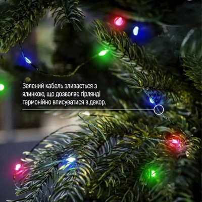 Гирлянда ColorWay Роса LED 100 10 м 8 функций разноцветная USB (CW-G-100L10NUMC) Винница - изображение 3