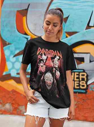 Футболка з аніме принтом Дандадан Окарун Окарун Момо оверсайз (S/M/L) Чорний AnimeJ1088 Дніпро