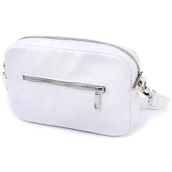 Універсальна класична сумка крос-боді з натуральної шкіри Shvigel 22840 Біла Київ