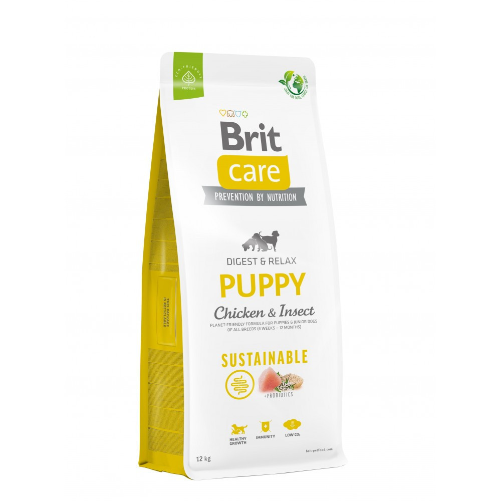 Сухой корм Brit Care Dog Sustainable Puppy для щенков, с курицей и насекомыми, 12 кг Винница - изображение 1