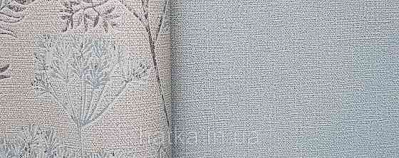 Шпалери вінілові на флізеліні Marburg Memoria 1.06х10 однотонні структурні під тканину льон блакитні Київ