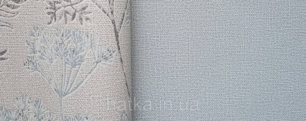 Шпалери вінілові на флізеліні Marburg Memoria 1.06х10 однотонні структурні під тканину льон блакитні Київ - фото 3