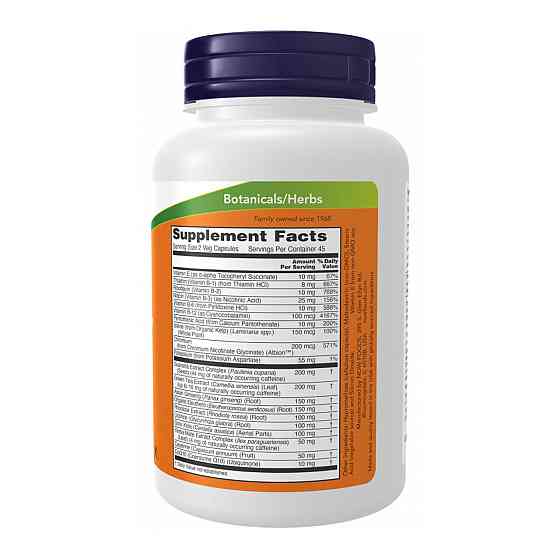 Энергетик Now Foods Energy 90 раст капс Киев