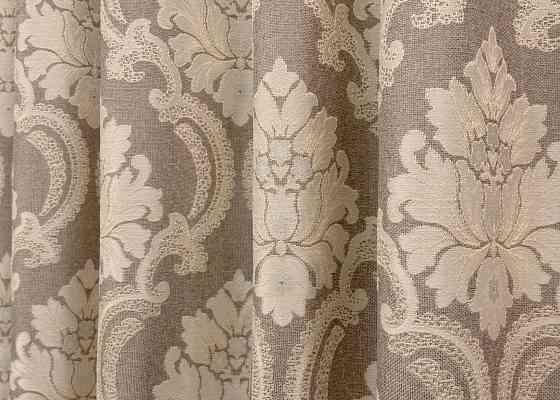 Комплект готовых штор VR-Textil Лен Корона Мария № 1269ш Капучино с бежевым 200х270 см 2 шт (32-302) Киев