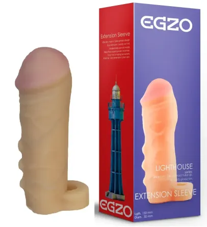Подовжуюча насадка - презерватив EGZO Ciberskin ES002 ( 15 см х 3 см ) Sex Aura Київ