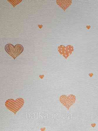 Шпалери вінілові на флізеліні AdaWall Ada Kids метрові для дівчинки серця жовтогарячі на пісочному Київ