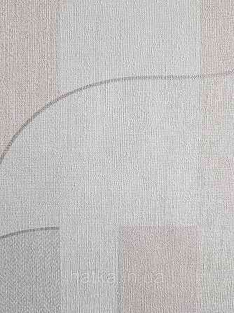 Шпалери метрові вінілові на флізелін Grandeco Feeling геометрія кола смуги фігури рожеві, білі, сірі Київ