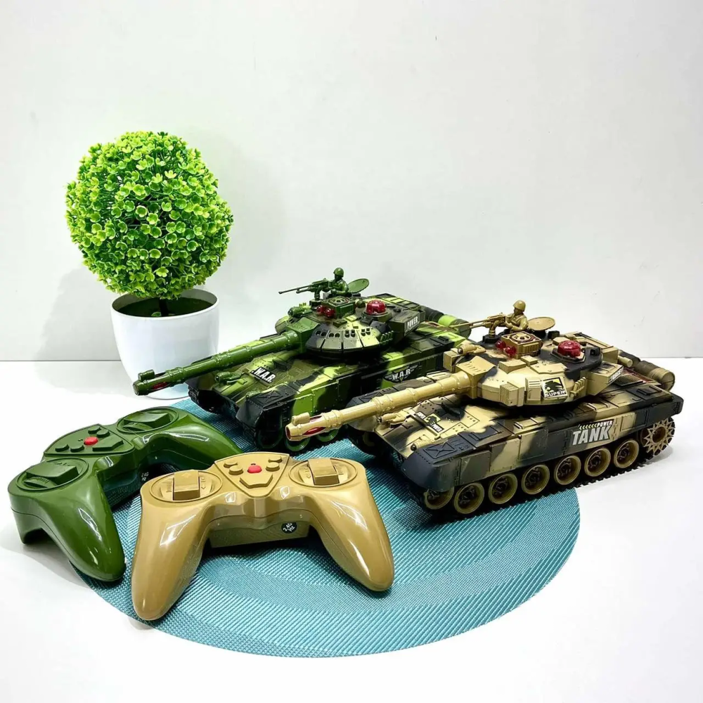 Набір ігровий Танковий Бій на радіокеруванні Коричнево-зелений (885-2) Чернігів - фото 1
