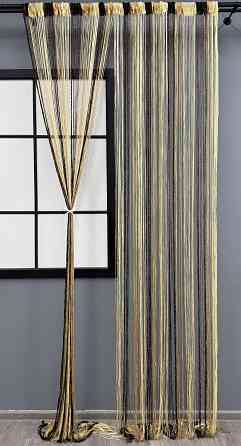 Штори-нитки "Кісея" з люрексом Венге з бежевим і кремовим 300х300см 1 шт (61-085) Київ