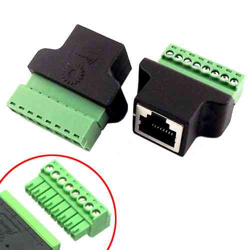 Перехідник RJ45 8P8C вита пара мама роз’єм на клеммники 8pin адаптер для мережевого кабелю Київ