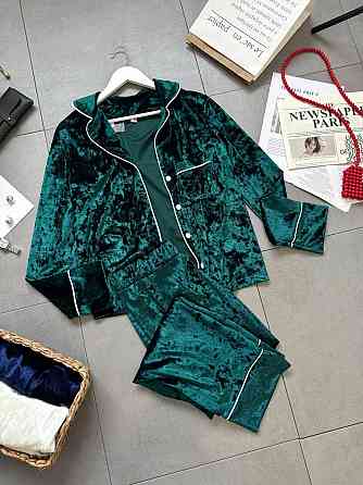 Жіноча домашня повсякденна велюрова піжама Смарагдова, 42/44 Одеса