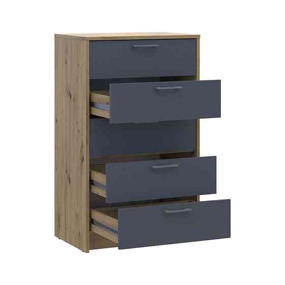 Комод Doros Ронди Дуб Артизан/Графит 5 ящиков 60х40х100 DRS-011783 (41516188) Днепр