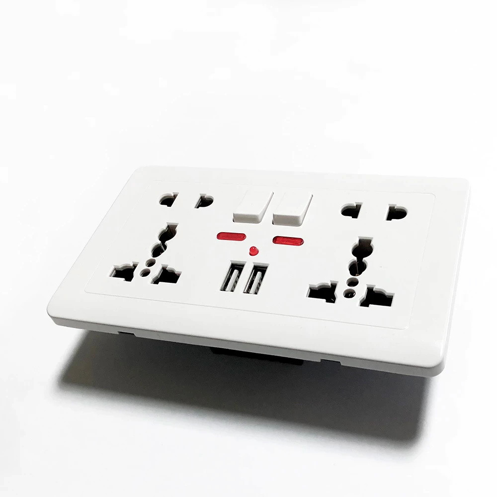 Універсальна розетка Delviz з кнопками живлення, індикаторами та USB-A – глобальна сумісність у вашій оселі (13А, 250V) + 2 USB (5V 1,5-2,1A) DZ-E4-11 Миколаїв - фото 3