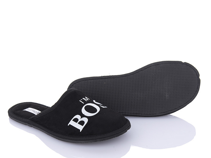 Тапочки домашние мальчик закрытые черные PaGo 