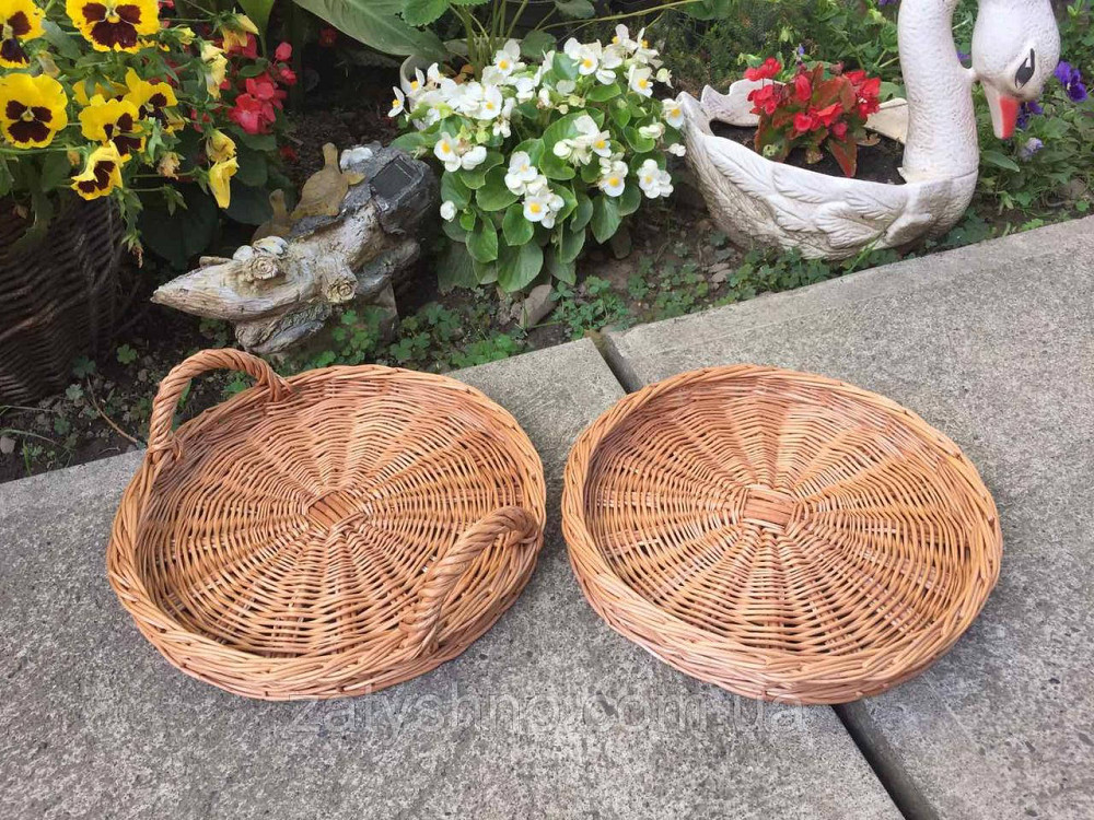 Піднос плетений круглий з лози Київ - фото 2