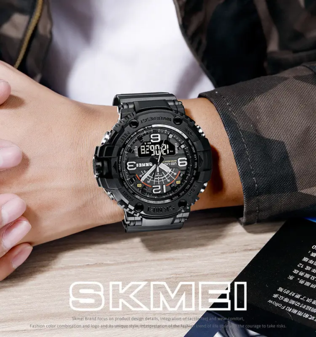 Чоловічий спортивний наручний годинник Skmei 1617 Чорний Вінниця - фото 5