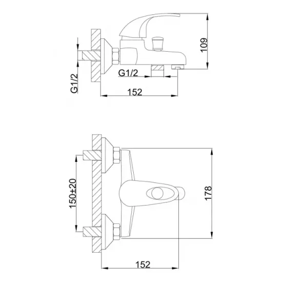 Смеситель для ванны Frap F3003 хром Киев