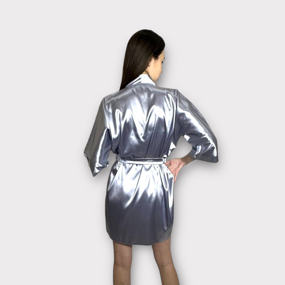 Комплект ночная рубашка с халатом Серый L Харьков - изображение 5