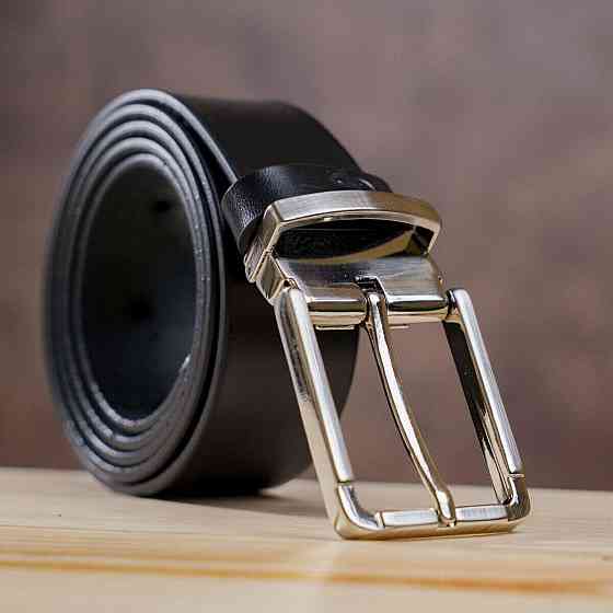 Ремень мужской GRANDE PELLE 00249 кожаный Черный Киев