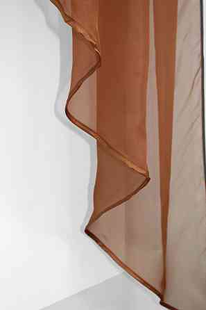 Кухонна фіранка VR-Textil № 069к коричневий з білим 280х170 см (50-273) Київ