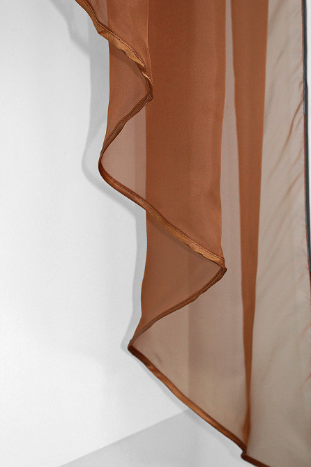 Кухонна фіранка VR-Textil № 069к коричневий з білим 280х170 см (50-273) Київ - фото 5