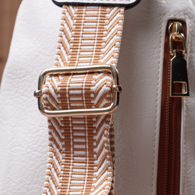 Сумка Vintage Жіноча через плече з отвором для навушників із екошкіри Біла (22785) Вінниця - фото 5