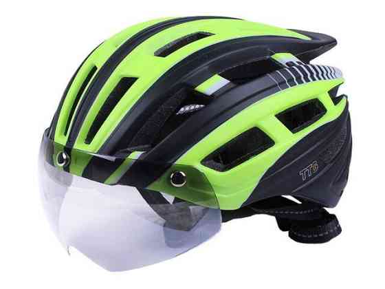 Шлем велосипедный GTS-H-090 с габаритным фонарем, очками (черный с желтым, size L) Мукачево