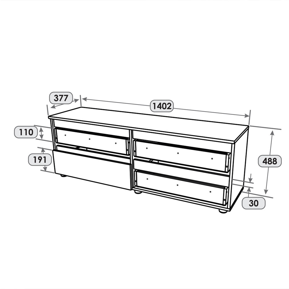 Тумба під телевізор Еверест ЛТВ-1400 Лайт 140х38х49 см Дуб Крафт білий (DTM-071082) Львів - фото 5