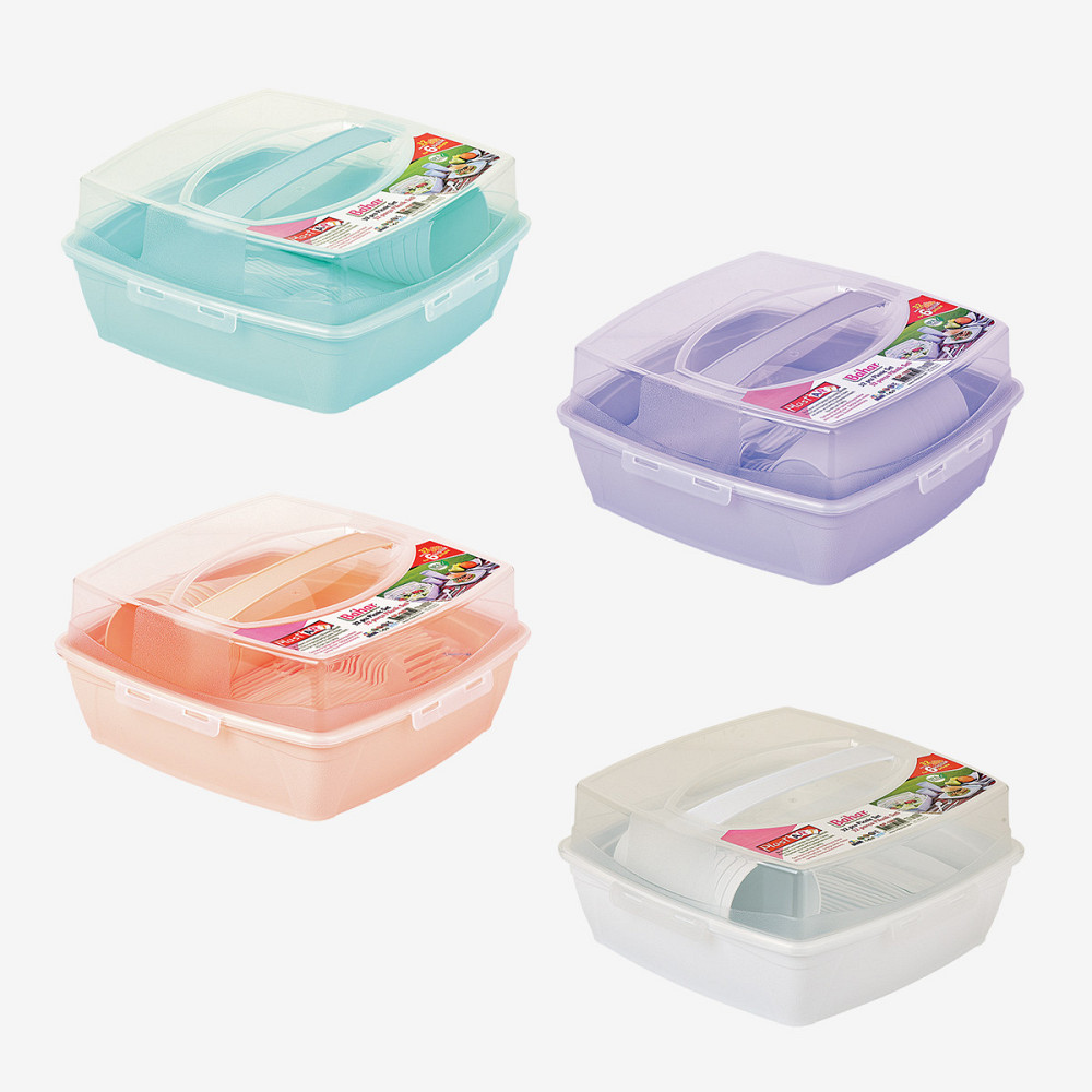 Набор посуды для пикника на 6 персон 32 предмета белый SP-180 