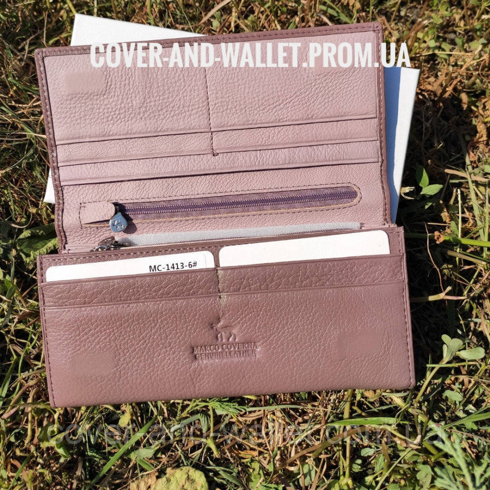 Женский кожаный кошелек на магнитной фиксации пудрового цвета Marco Coverna MC 1413-6 Киев - изображение 4