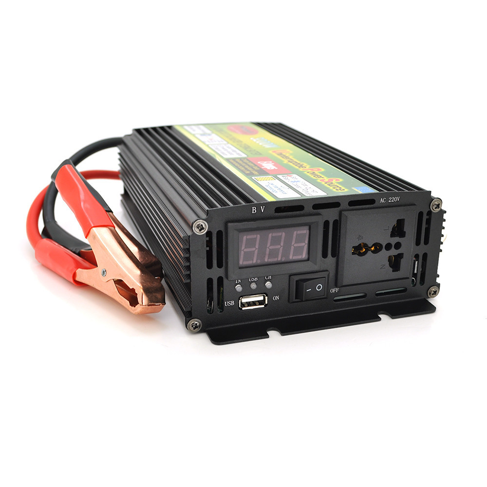 Инвертор напряжения Wm-3200 (1900Вт) + Charge 8A, 12/220 с аппроксимированной синусоидой, 1 универсальная розетка + USB, клемм + Киев - изображение 1