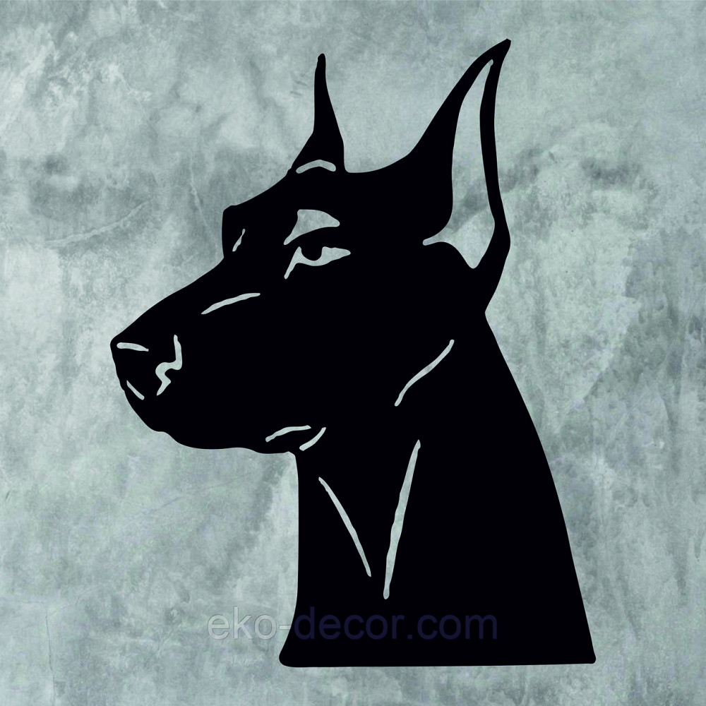 Декоративное настенное Панно «Доберман», Декор на стену 70*50 см, Черный Киев - изображение 10