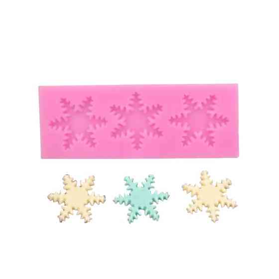 Молд новогодний Снежинки 43 на 108 мм розовый Киев