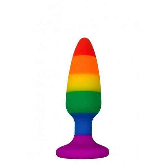 Силиконовая анальная пробка Wooomy Hiperloo Silicone Rainbow Plug S, диаметр 2,4 см, длина 9 см Sex Aura Киев